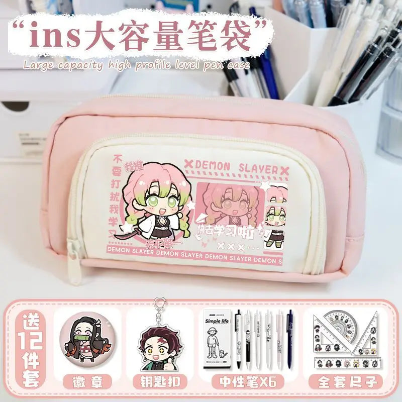 Anime Demon Slayer Pencil Bag - Kamado Tanjiro Multi-Functional Stationery Organizer