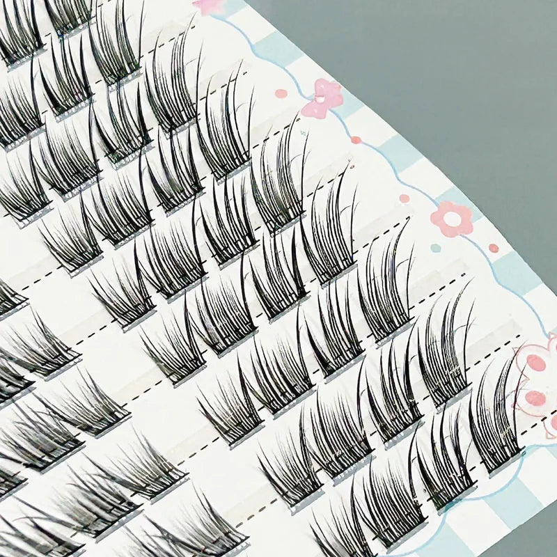 False Eyelash Clusters Natural Wispy Fluffy Lash Extensions with Reusable Spiky Spiky Effect