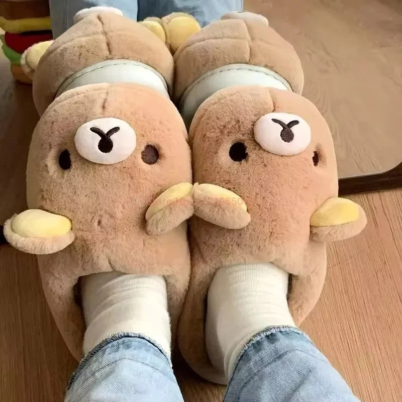 Winter Warm Non-Slip Cotton Slippers for Women Men Couples Indoor Outdoor Home