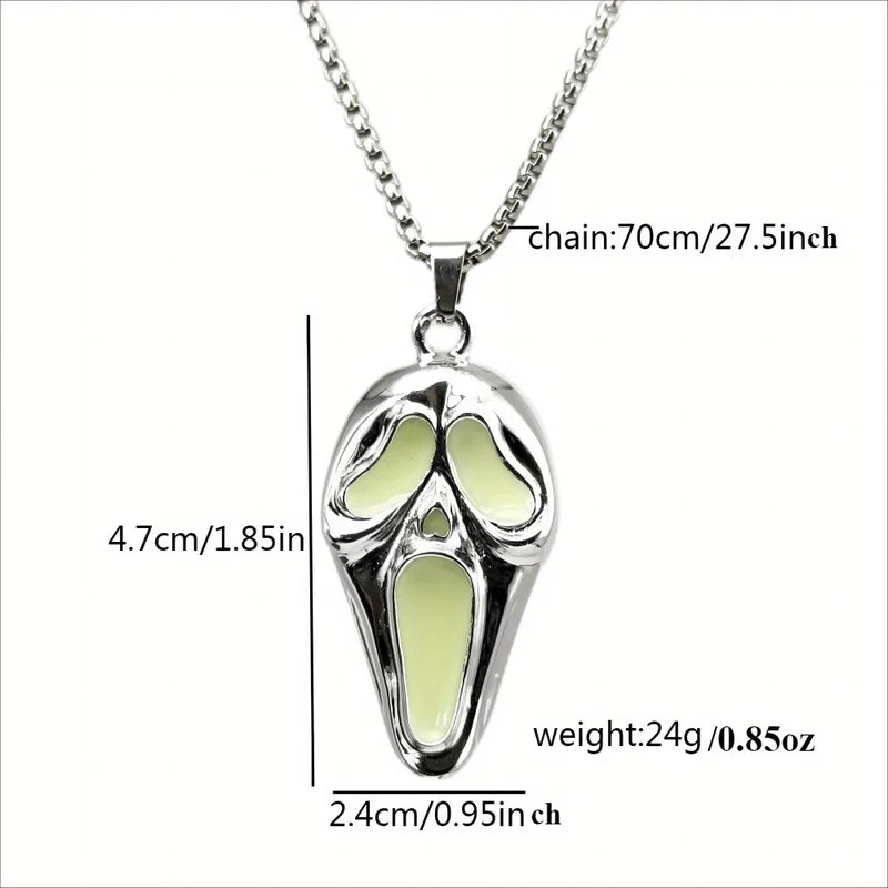 Halloween Skull Mask Pendant with Glowing Effect – Family Party Accessory, Multiple Colors