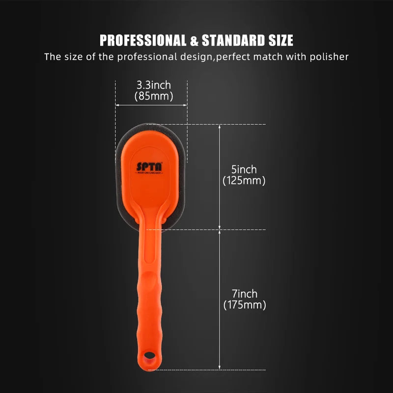 Car Wheel and Tire Waxing Applicator Brush - Polishing Sponge with Handle