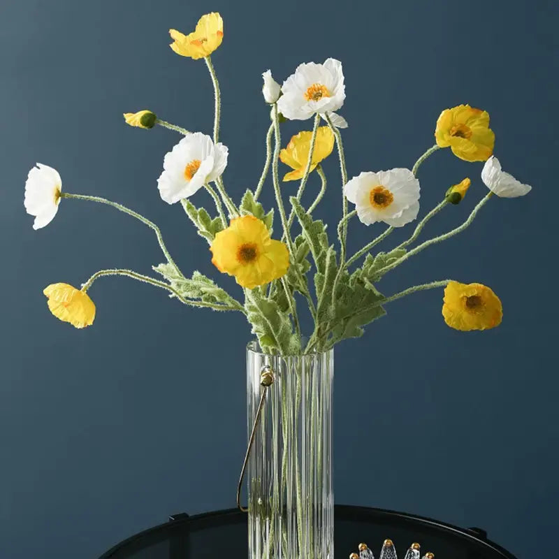 Artificial Poppy Flower Bouquet for Home Garden Party Wedding Decor - 56cm
