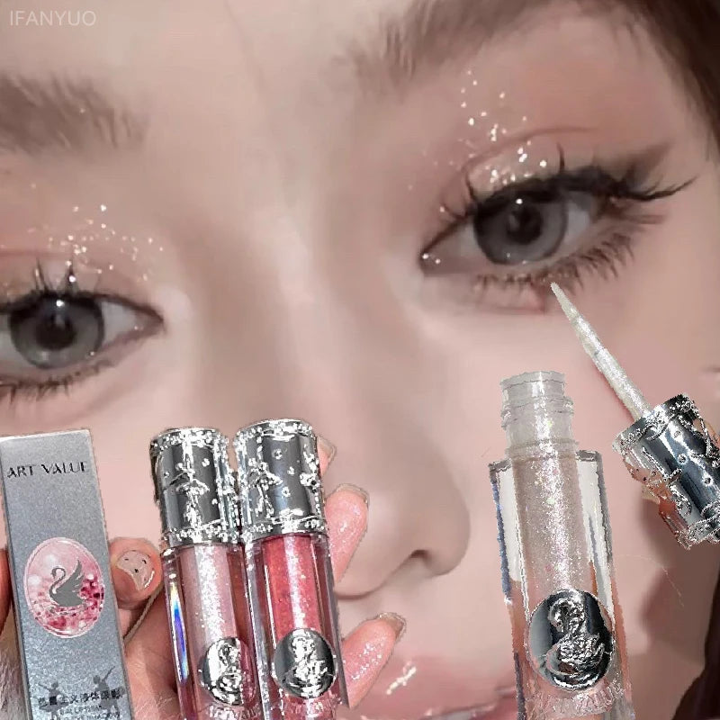 Glitter Liquid Eyeshadow Pearlescent Sparkling High Gloss Eye Makeup - LookBeauty