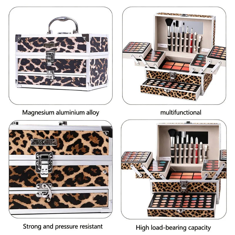 All-In-One Eyeshadow Makeup Kit for Women & Beginners with Mirror, Blusher, Eyeliner, Eyebrow Powder, Perfect for Natural & Glam Looks