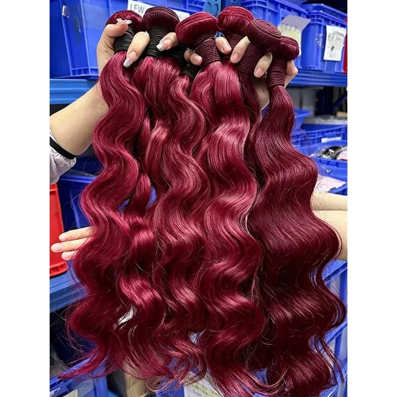 Brazilian Virgin Hair Extensions - Body Wave Bundles 14-32 Inch, Unprocessed Human Hair