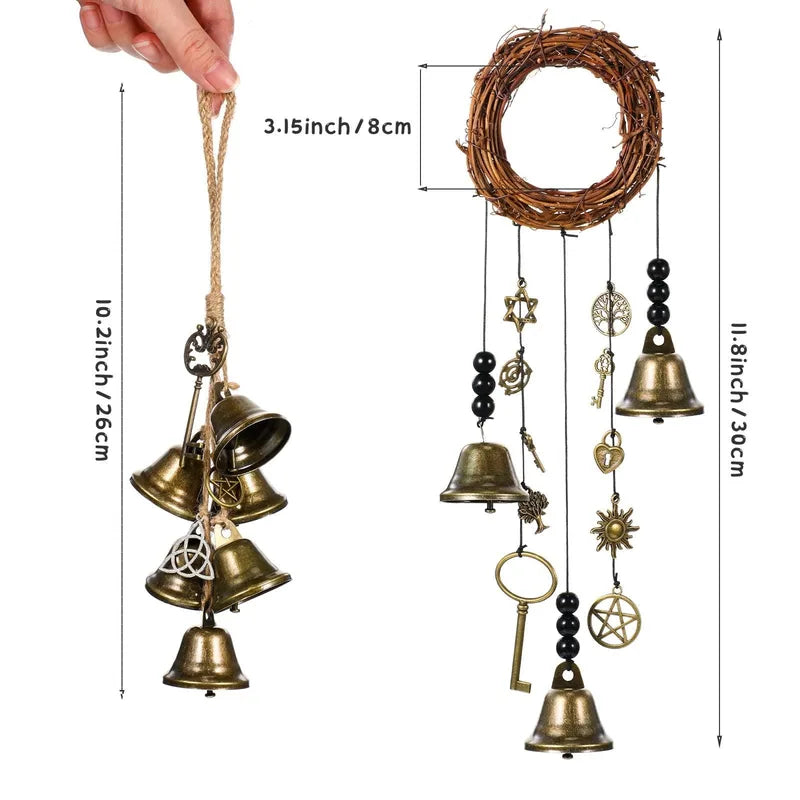 Wind Chimes for Home Decor Witch Protection Bells Handmade Door Hanger