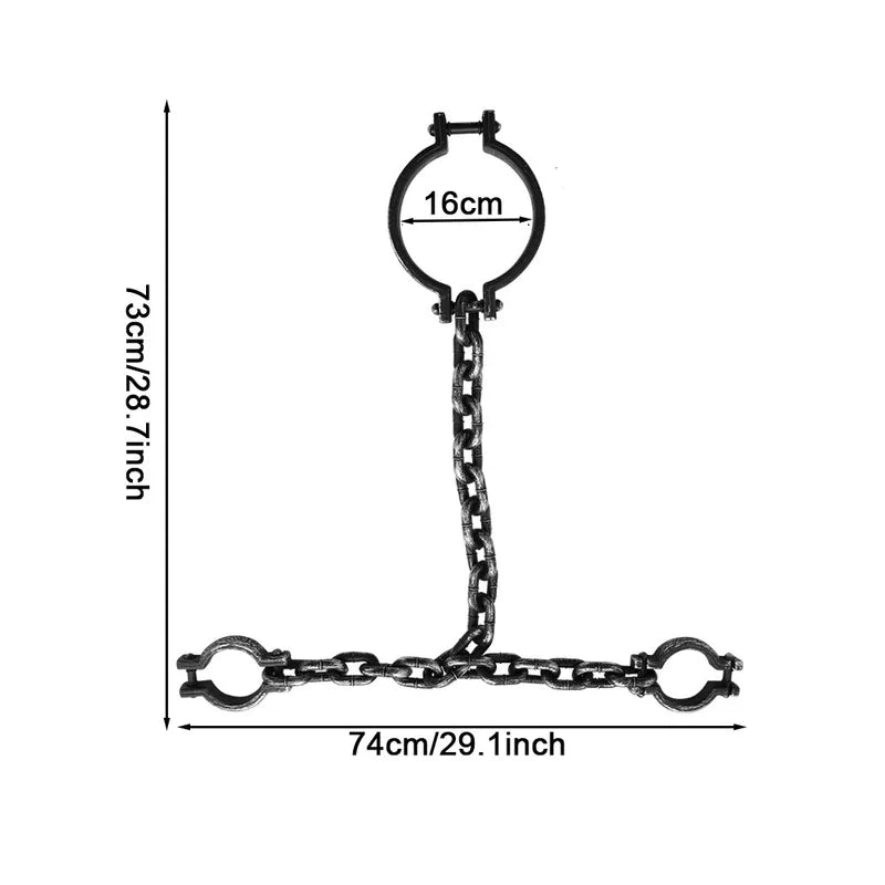 Halloween Prisoner Handcuffs Chain Decorations Party Props Cosplay Costume Supplies
