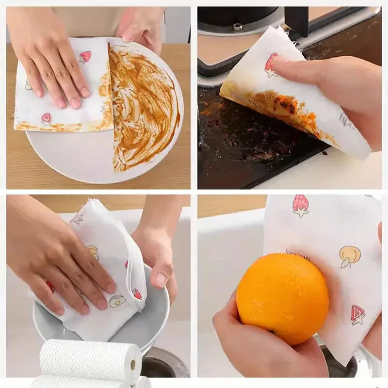 400Pcs Reusable Kitchen Paper Towels - Wet & Dry Multi-Purpose Cleaning Cloths