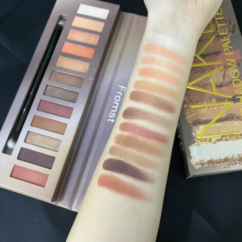 12-Color Eyeshadow Palette with Mirror - Long-Lasting Waterproof Makeup Set