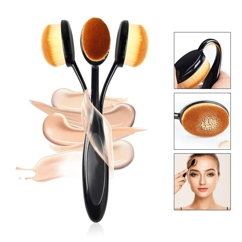 Oval Makeup Brush - Portable Face Foundation Blending Tool for Face & Blush