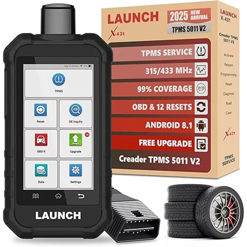TPMS Diagnostic Tool with 4 Sensors for Vehicle Tire Pressure Monitoring
