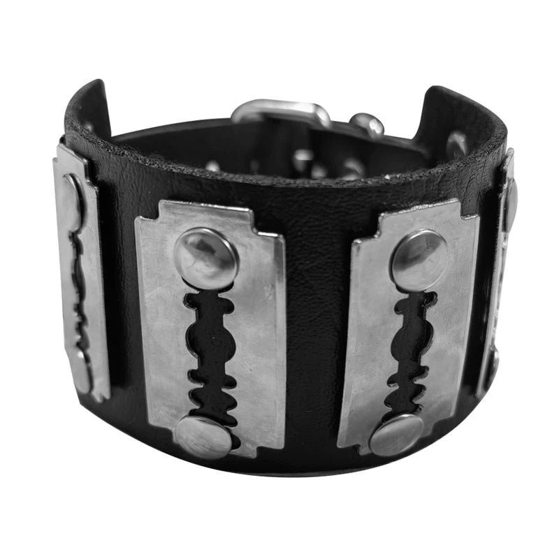 Halloween Punk Gothic PU Leather Bracelet Party Costume Accessory