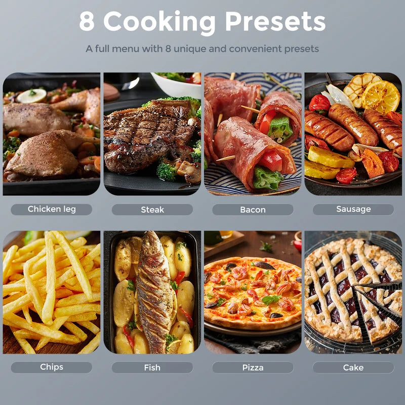 8-in-1 6 Qt Air Fryer with Ceramic Coating, Precise Heating, Multiple Cooking Modes