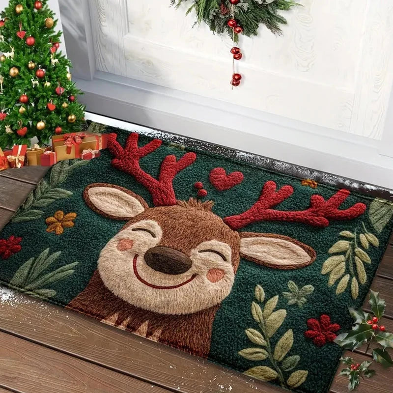 Christmas Door Mat Santa Gingerbread Outdoor Indoor Foot Rug Holiday Decor