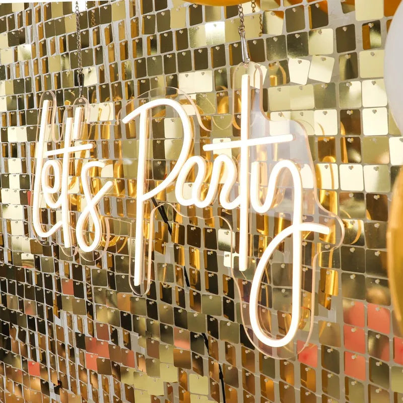 Gold Glitter Wall Backdrop Panels for Party & Wedding Decorations - 18 Pcs