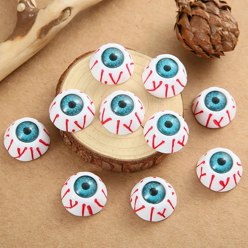 Bloodshot Eyeball Resin Miniature Decor 2pcs Halloween Horror DIY Craft Supplies