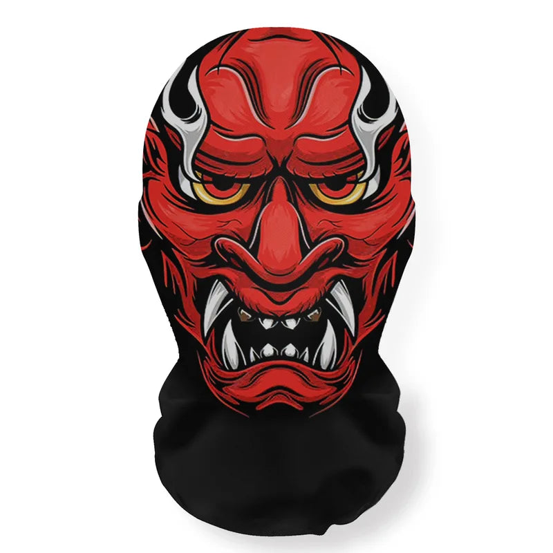 Halloween Skeleton Mask Elastic Mesh Hood Scary Cosplay Face Cover Breathable