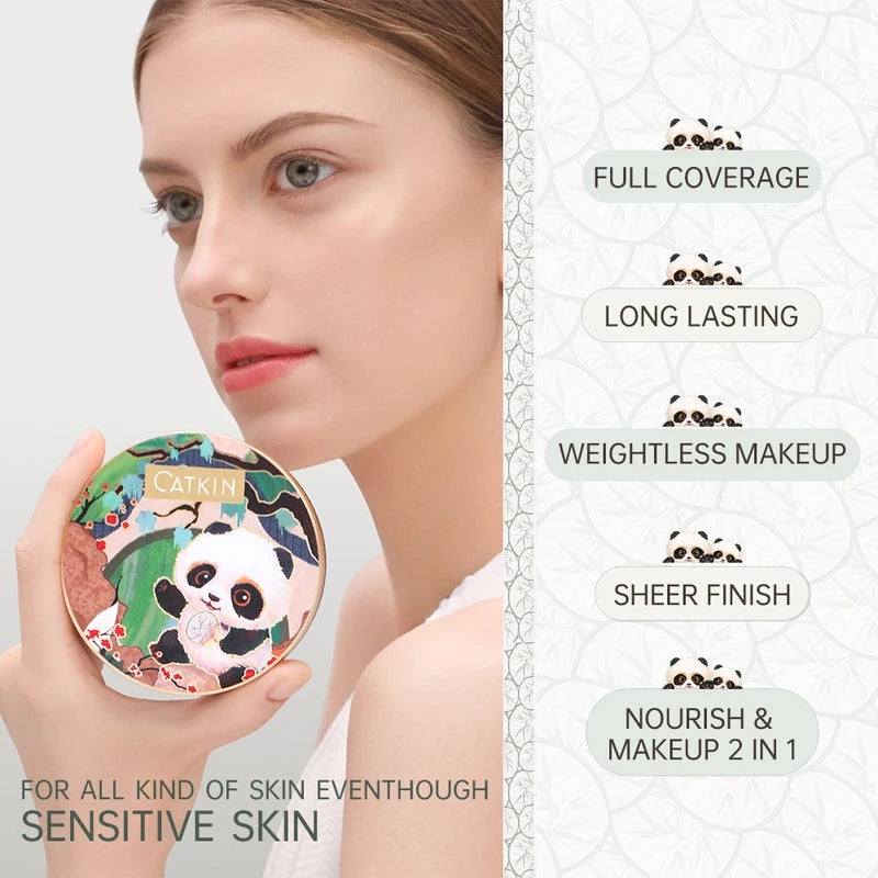 Full Coverage Cushion Foundation for Sensitive Skin - Hydrating Poreless Face Makeup