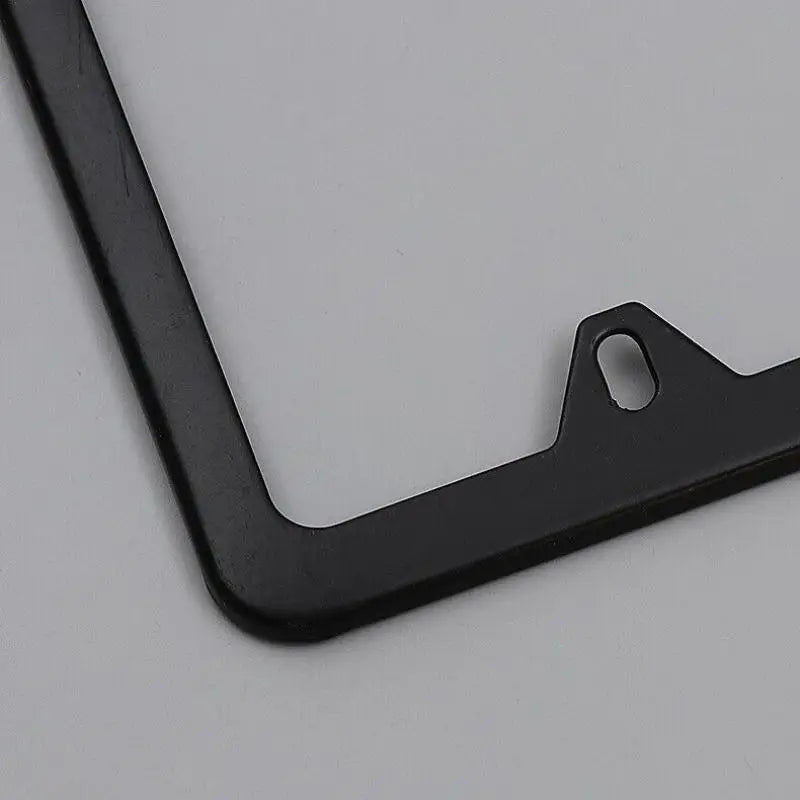 US Standard License Plate Frame Stainless Steel Slim Edges Square Holes Includes Screws & Wrench