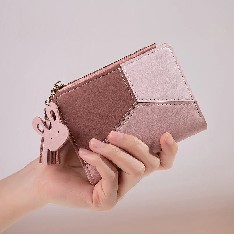 Women's PU Leather Wallet Card Holder Coin Purse Foldable Lady Wallet