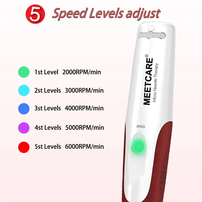 Wireless Microneedling Pen 0.2mm with Adjustable Speed & Cartridge Needles