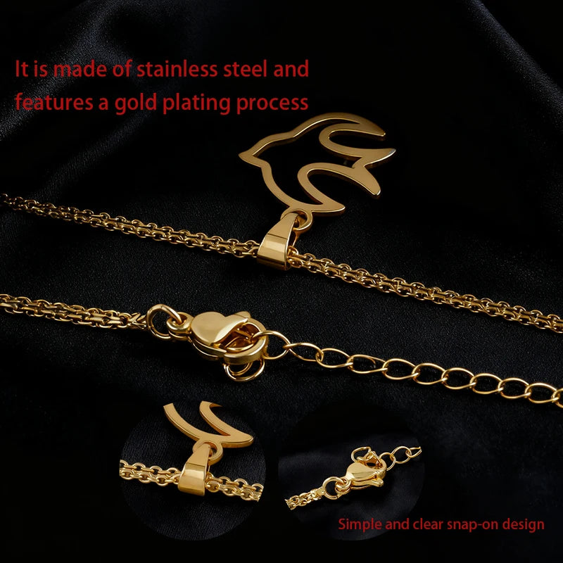 Minimalist Gold Letter Necklace for Women - Stainless Steel Daily Wear Jewelry