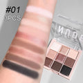 9-Color Eyeshadow Palette with Glitter & Matte Shades - Daily, Student-Friendly Makeup