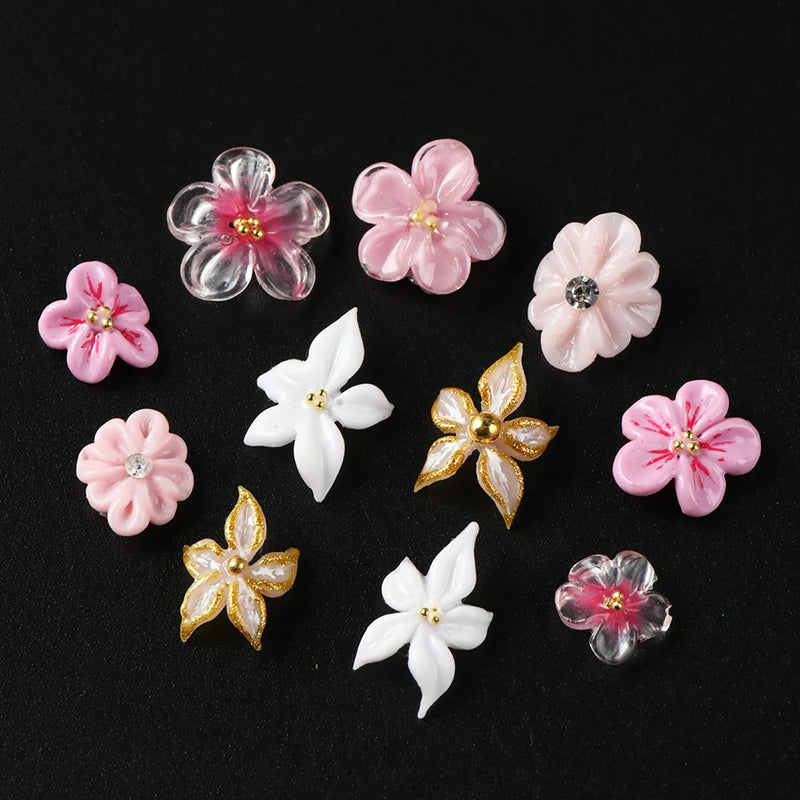 3D Nail Art Silicone Mold Blossom Flower Lily Cherry for Manicure DIY