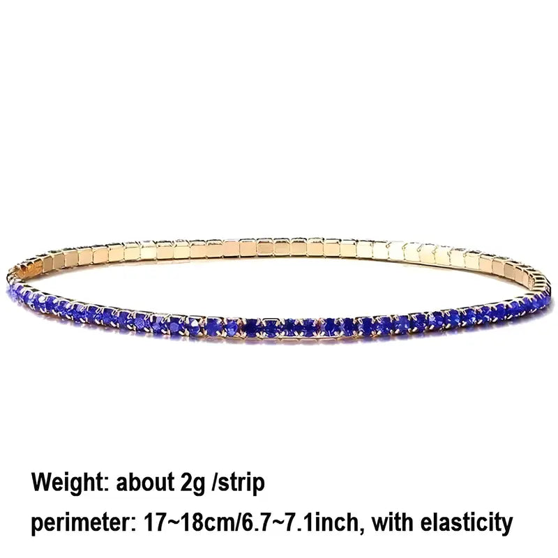 11PCS Rhinestone Elastic Bracelet Set - Fashion Shining Stack Bracelets