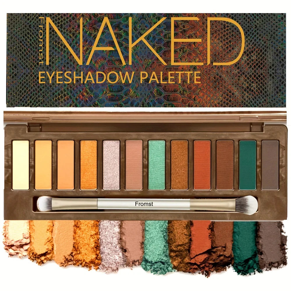 12-Color Eyeshadow Palette with Mirror - Long-Lasting Waterproof Makeup Set