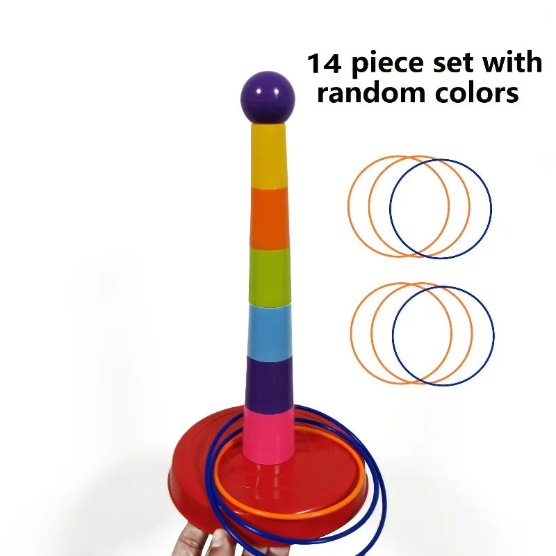 Colorful Hoop Throw Game Set for Kids & Family Outdoor Play - Halloween Christmas Gift