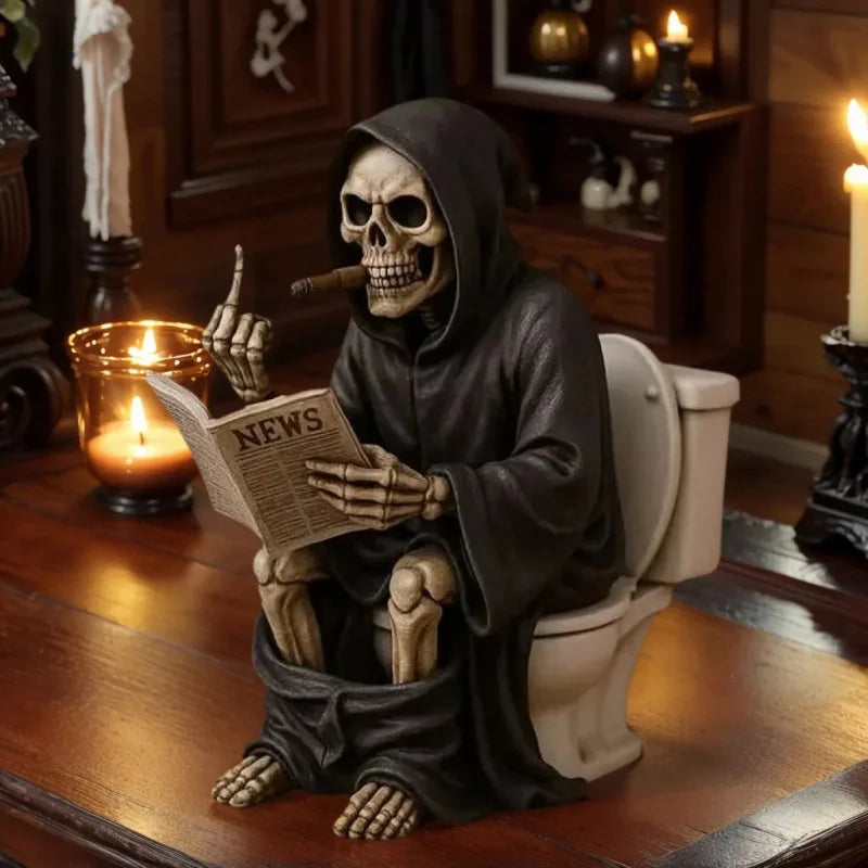 Resin Toilet Death God Statue Halloween Decoration Small Gift