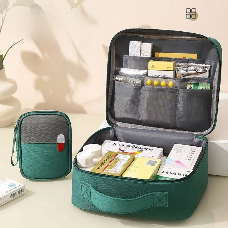 Large Capacity Travel Medicine Organizer Bag - Portable Health Kit for Camping & Home