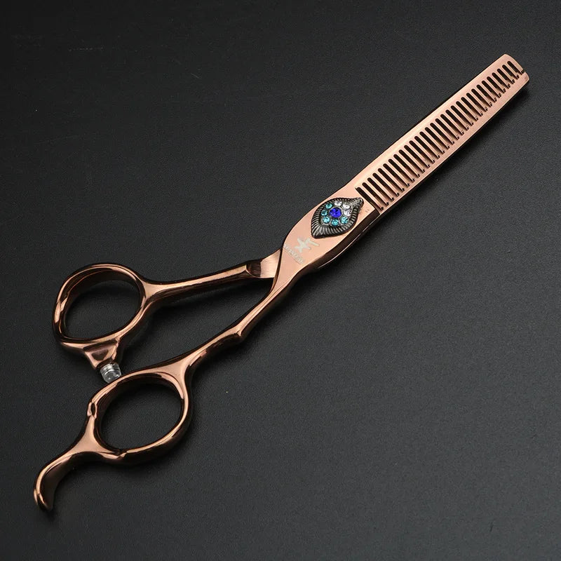 Professional 6-Inch Peacock Hair Cutting Scissors - Thinning & Styling Shears