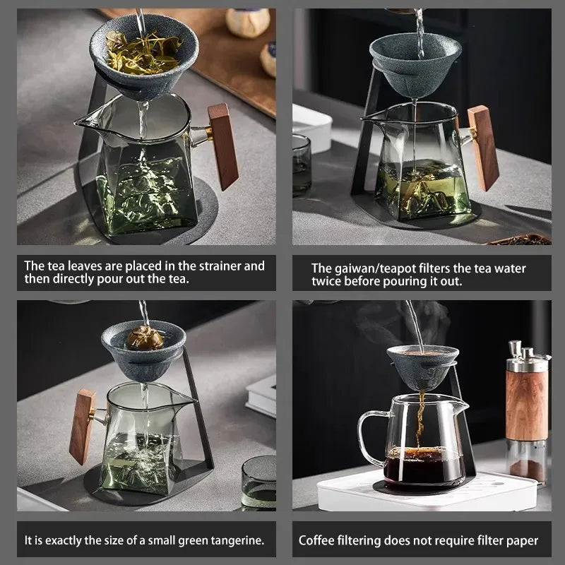 Heat Resistant Ceramic Tea Strainer Set for Brewing Tea and Coffee