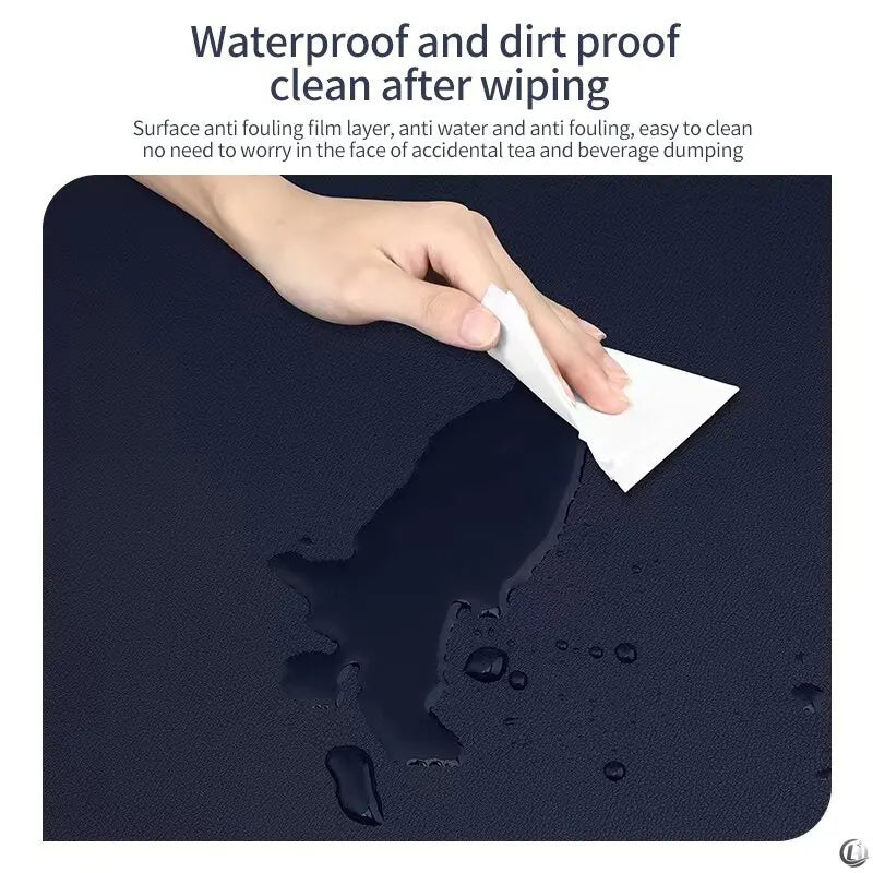 Large 70x35cm Waterproof PU Leather Desk Pad Mouse Mat for Office & Gaming