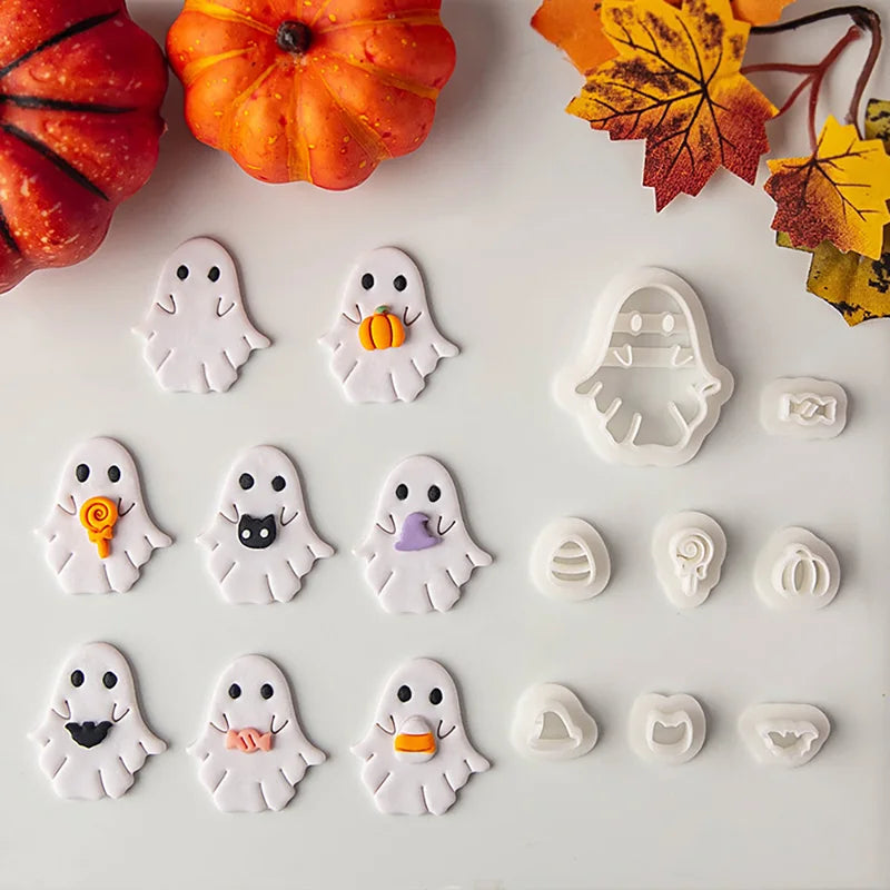 Halloween Ghost Polymer Clay Cutter Mold for DIY Mini Decorations & Earrings