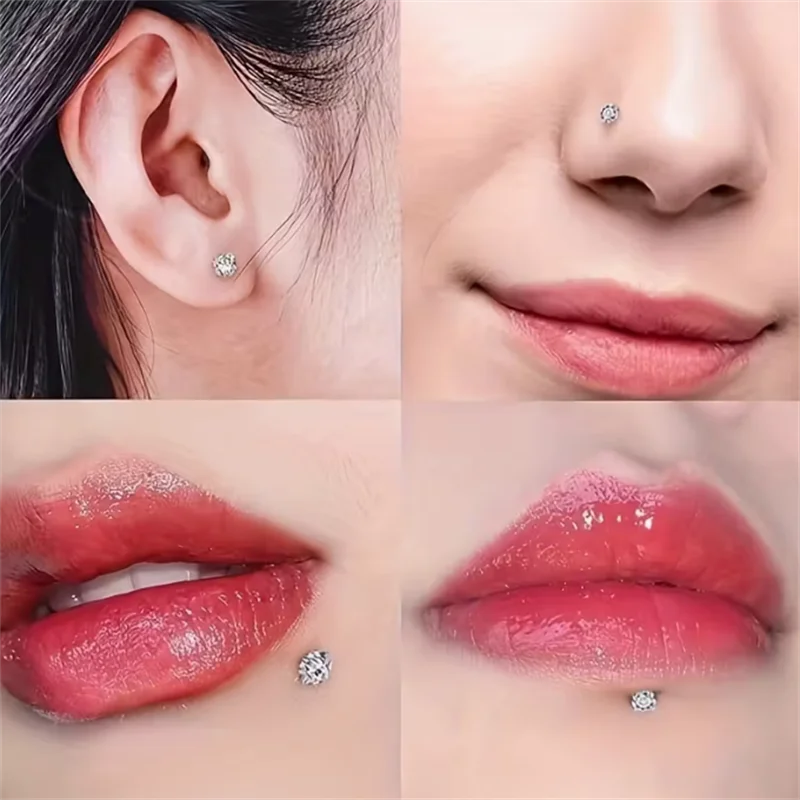 13Pcs Lip Labret Medusa Snake Bite Earrings Set - Stainless Steel Studs for Men Women