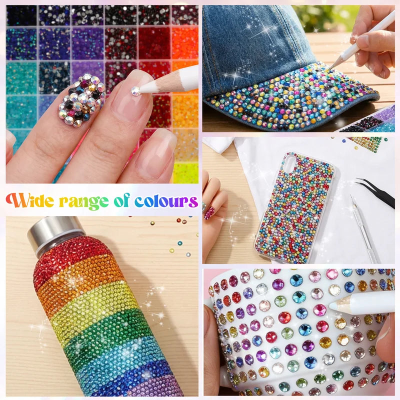 60/40 Colors Resin Jelly Rhinestones Kit for Nail Art & Crafting - Flatback Gems