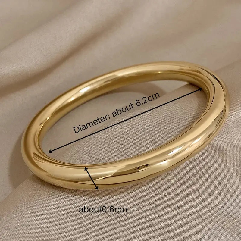 Solid Color Stainless Steel Cuff Bracelet for Women - Waterproof Jewelry Gift