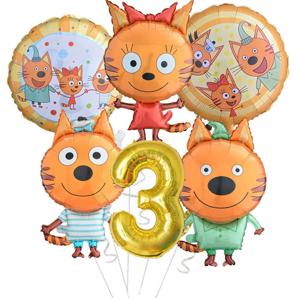 Little Kittens Party Tableware Set for Birthday Decorations - Plates Cups Napkins & Cake Decor