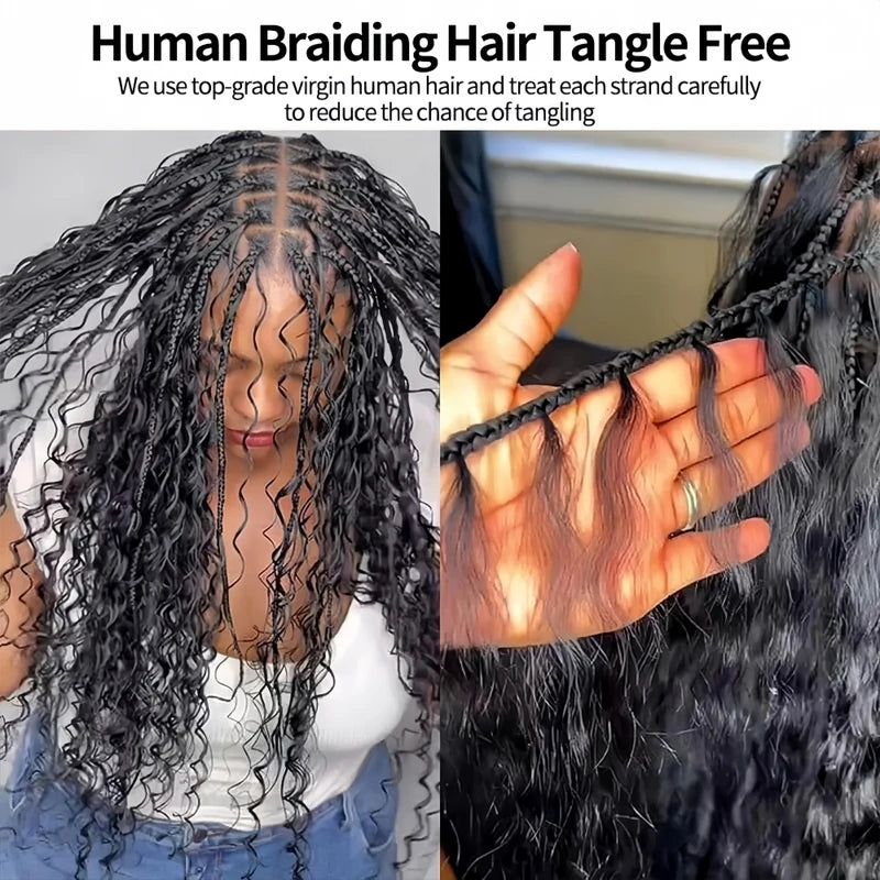 Feather Crochet Human Hair Extensions - Highlight Pixie Curl Bulk Hair with Small Spirals