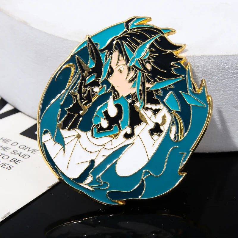 Genshin Impact Anime Pins Brooches Lapel Badge Jewelry Men Women Backpack Accessory