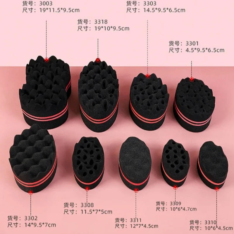 Oval Double Sides Twist Hair Sponge Brush for Natural Afro & Braids