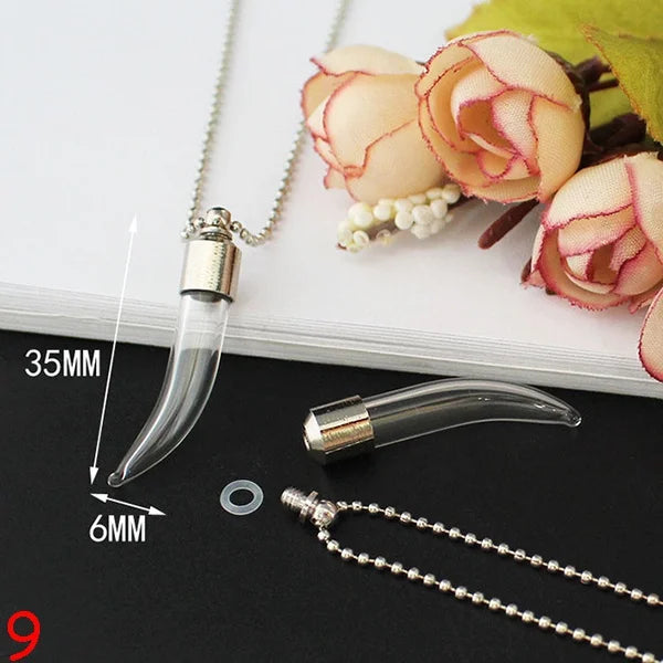 Glass Cremation Jewelry Urn Necklace for Ashes - Fillable Vial Pendant
