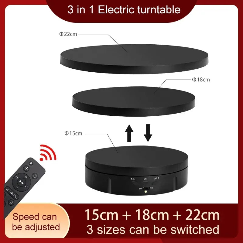Electric Rotating Photography Turntable 360° Display Stand with Remote Control
