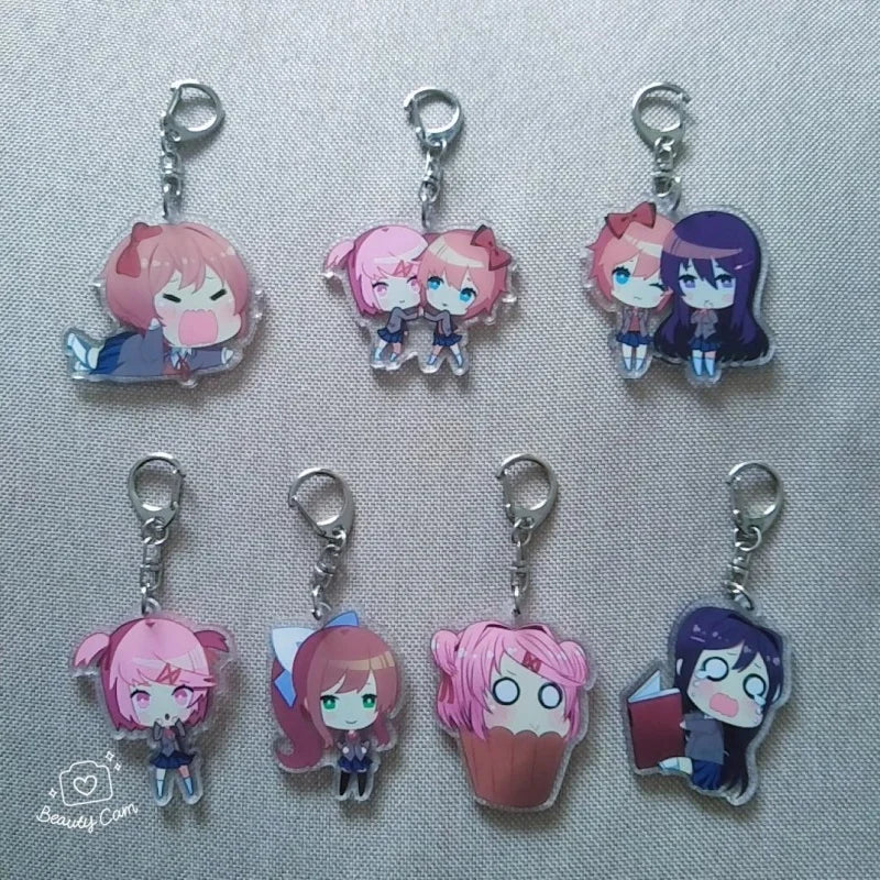 Cute School Uniform Acrylic Keychain - Doki Doki Literature Club Collectible Pendant