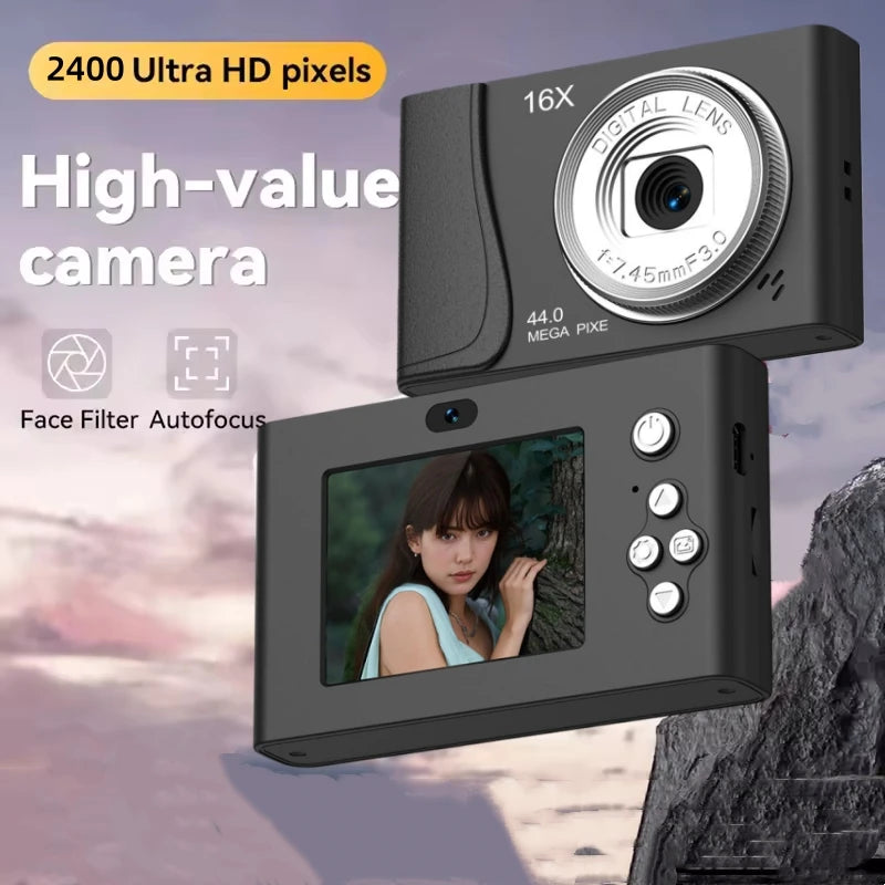 Kids & Beginners 4K Digital Camera with 24MP, 16x Zoom & Autofocus