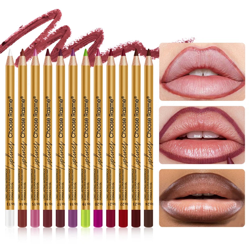 12-Piece Matte Lip Liner and Lip Gloss Set Waterproof Long Lasting Lip Makeup Kit