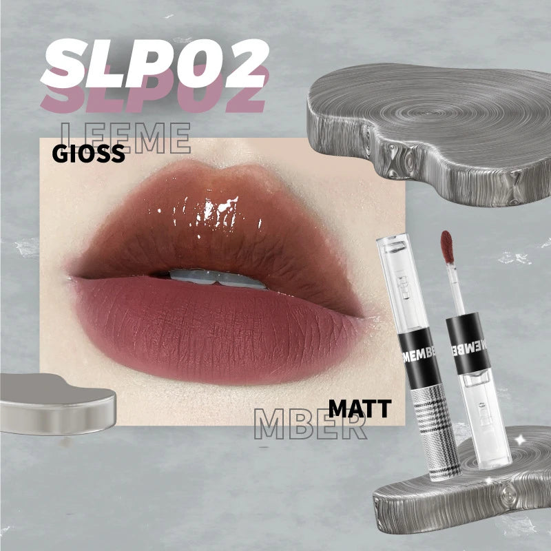 Long-Lasting Waterproof Lip Tint & Lip Gloss Set - Matte Lip Makeup